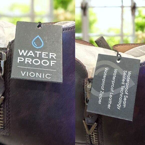 Vionic $170 Cecily Waterproof Leather Ankle Boot Dual Zip Orthotic Support Women - Picture 13 of 16